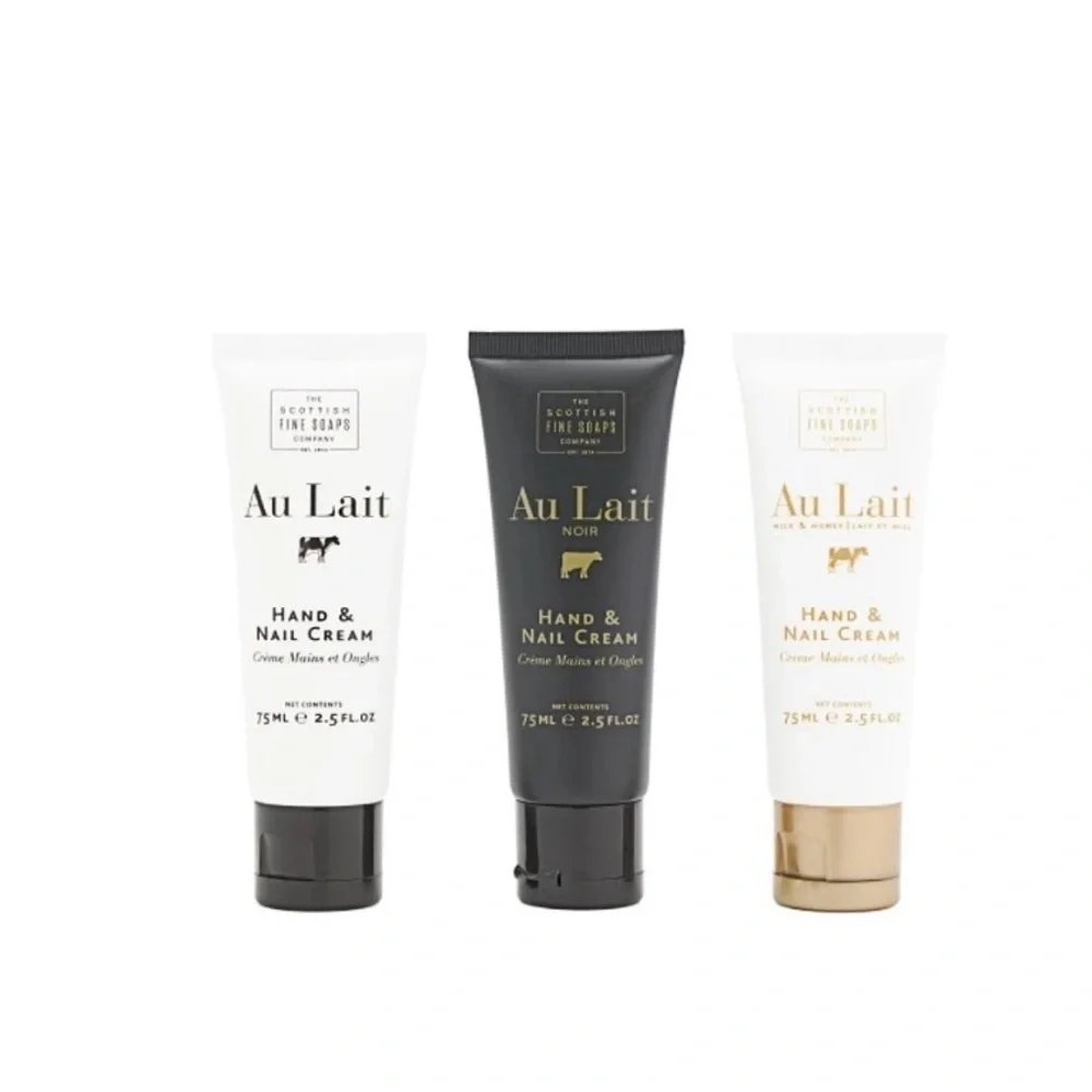 The Scottish Fine Soap Co. Au Lait Hand Care Trio Travel Nail Cream Gift Set NEW